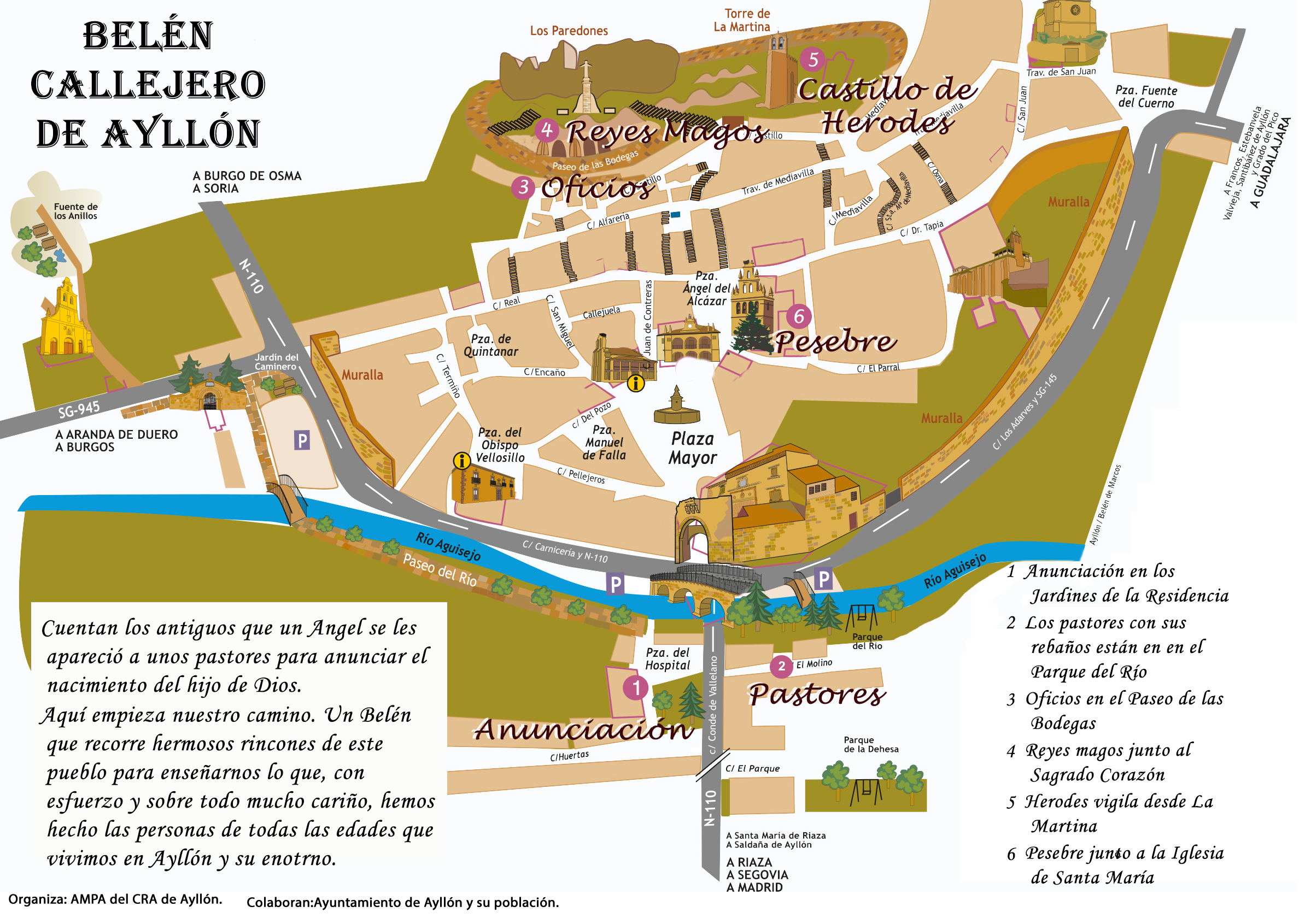 Plano del belén callejero de Ayllón
