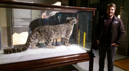 El leopardo de las nieves del Museo con Javier
