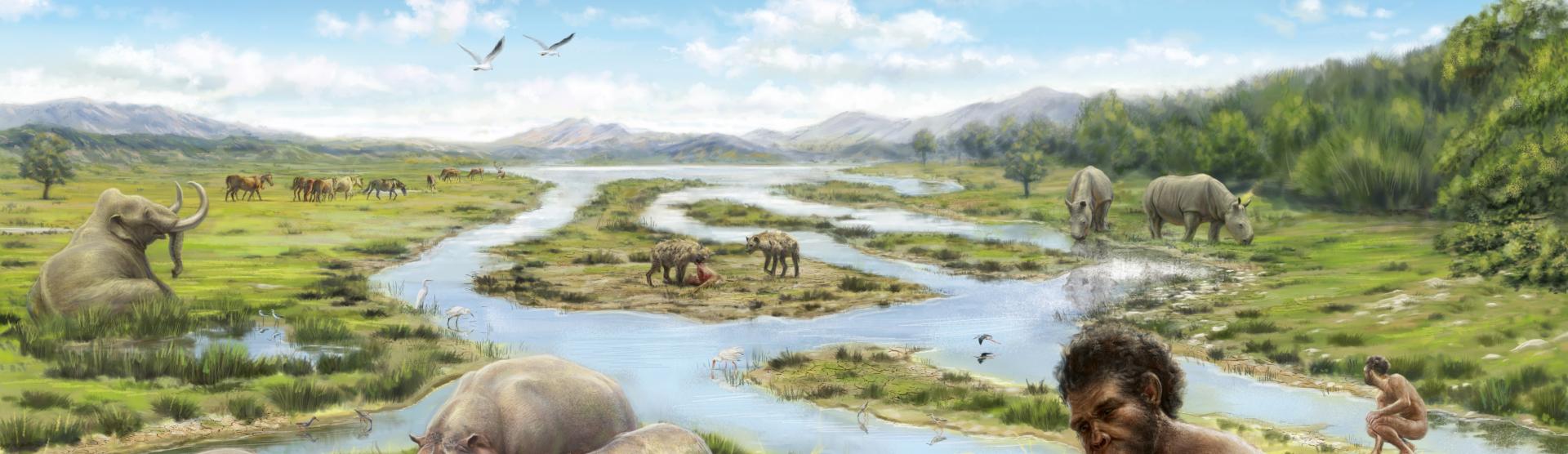 Reconstrucción paleoecológica del entorno de los yacimientos del Barranc de la Boella hace cerca de 1 millón de años