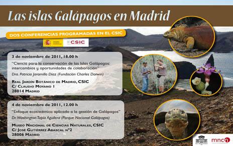 El MNCN acoge una conferencia sobre las Islas Galápagos impartida por el Doctor Washington Tapia Aguilera El MNCN acoge una conferencia sobre las Islas Galápagos impartida por el Doctor Washington Tapia Aguilera