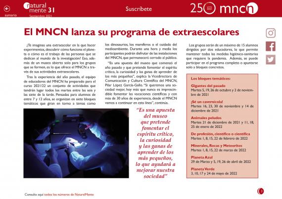 El MNCN lanza su programa de extraescolares